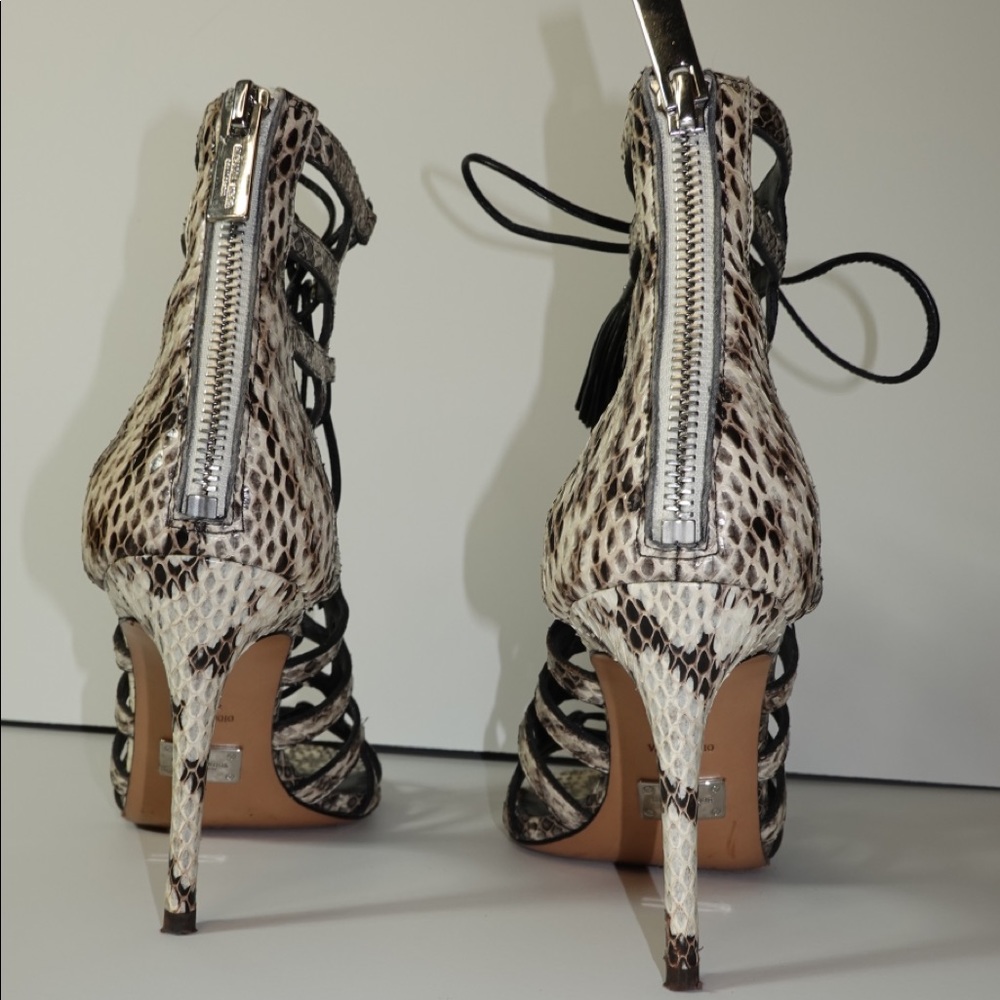 Michael Kors Snakeskin Lace-up High Heels 37.5 - Picture 6 of 7